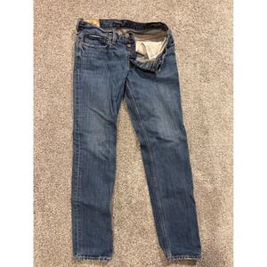 Hollister Skinny Jeans W31 L32 Blue Denim Button Fly Men's Casual